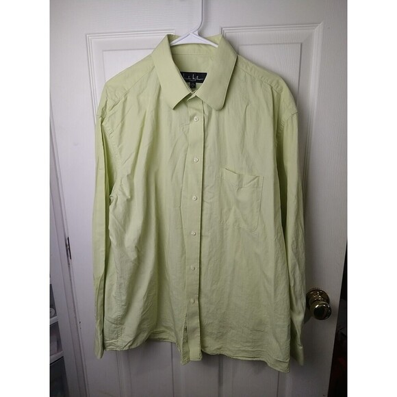 Nicole Miller Men's Light Green Collar Button Up Dress Shirt. Size XL - Picture 1 of 10